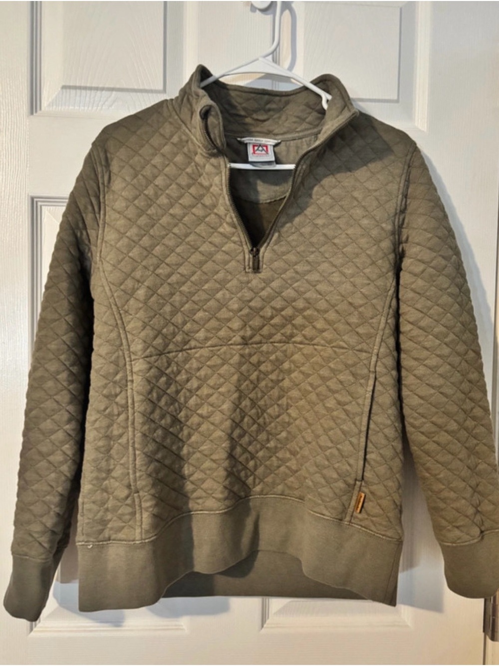 Avalanche Quilted Half-Zip Pullover Sweatshirt - Olive Green